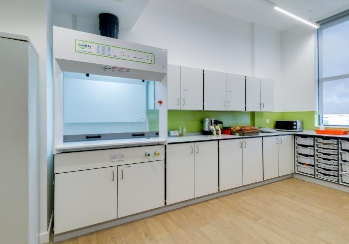 Our fixed ducted fume cupboards can also be supplied as bench-mounted units and can be colour matched to school or corporate colours.