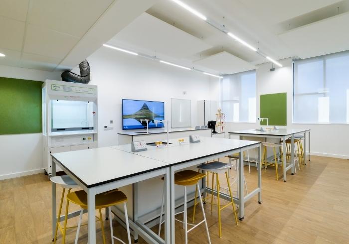 As standard, this prep-room fume cupboard includes services, LED lights, lockable storage cupboard and delivery and installation, with the option to include a sink to comply with CLEAPSS G9