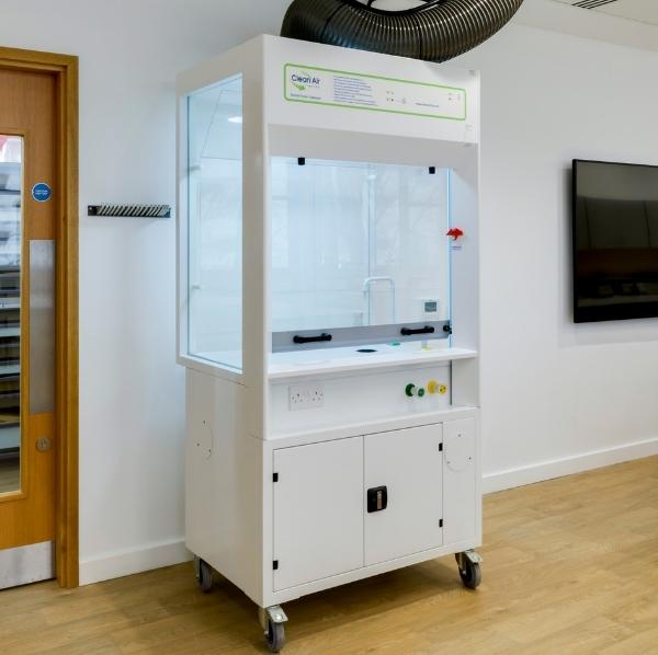 This semi-mobile fume cupboard has a number of benefits as standard including toughened glass sides, back and sliding sash for 360° visibility.