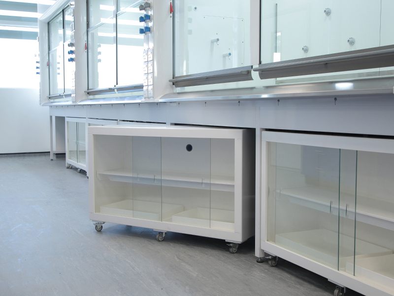 the Sygnature installation uses our under fume cupboard storage.